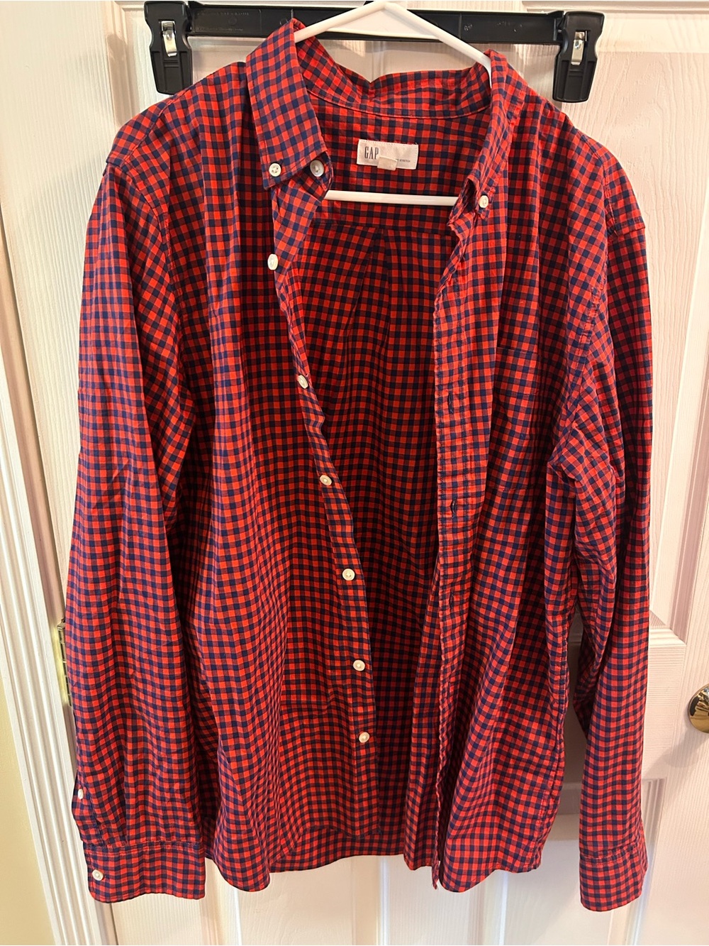 GAP Red and Navy Check Plaid Shirt